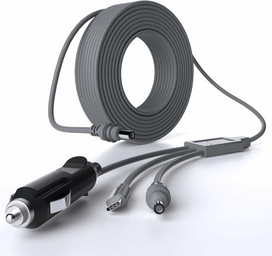 NURUBRM Starlink Mini 3-in-1 DC Power Cable 3M 10FT Waterproof Grey 12V