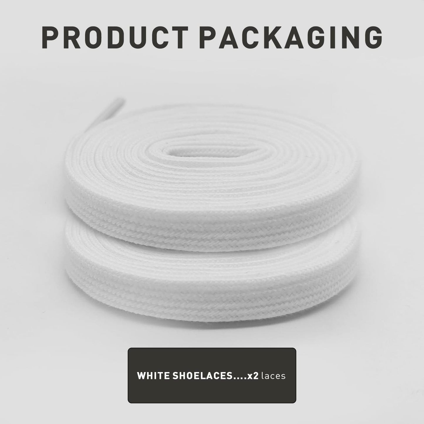 UamGlsob 8mm Double Layer Cotton Shoelaces for Puma Sneakers White 47" (120 cm)