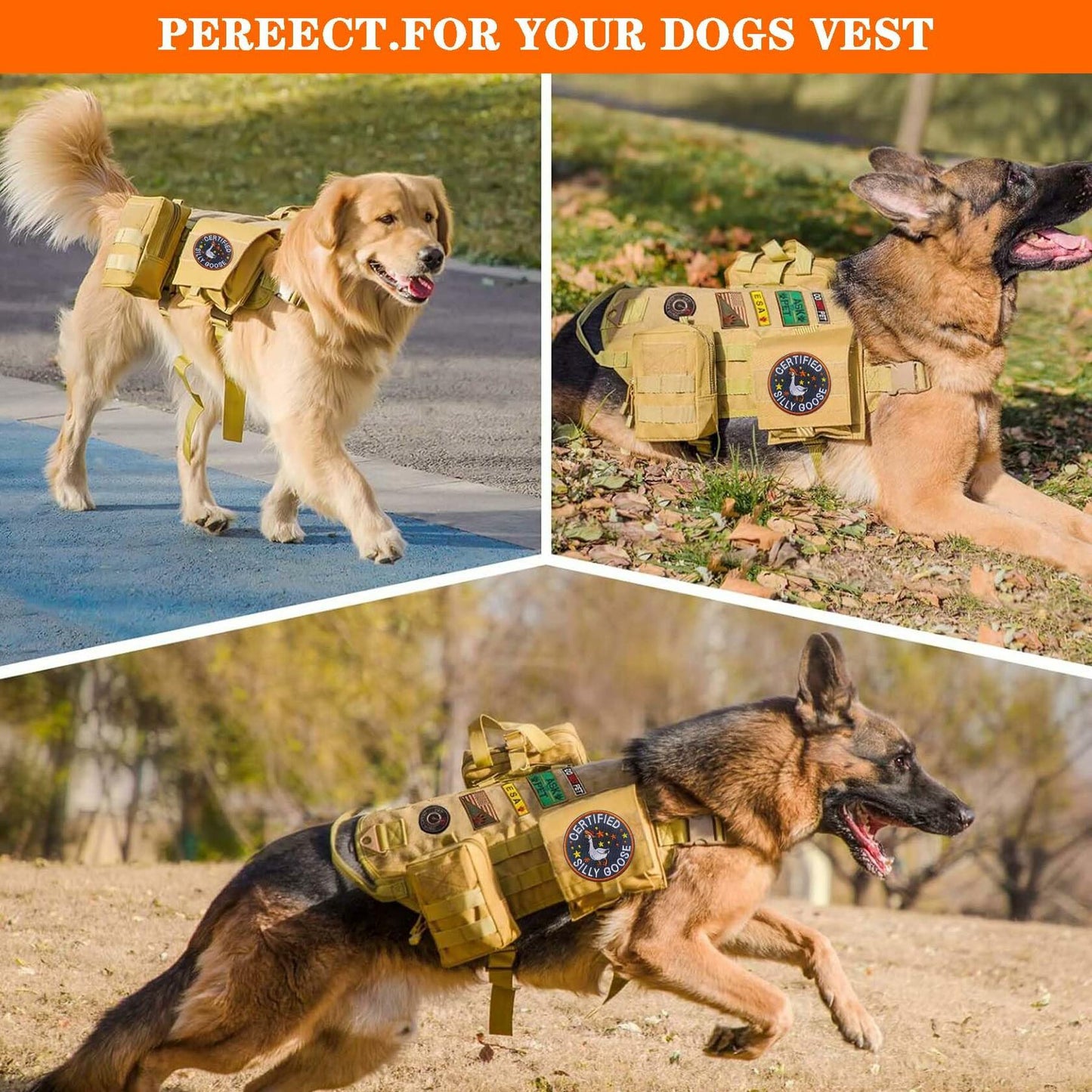 AMZAOMNN Funny Goose Hook and Loop Patch, 2 Pcs Embroidered Animal Meme