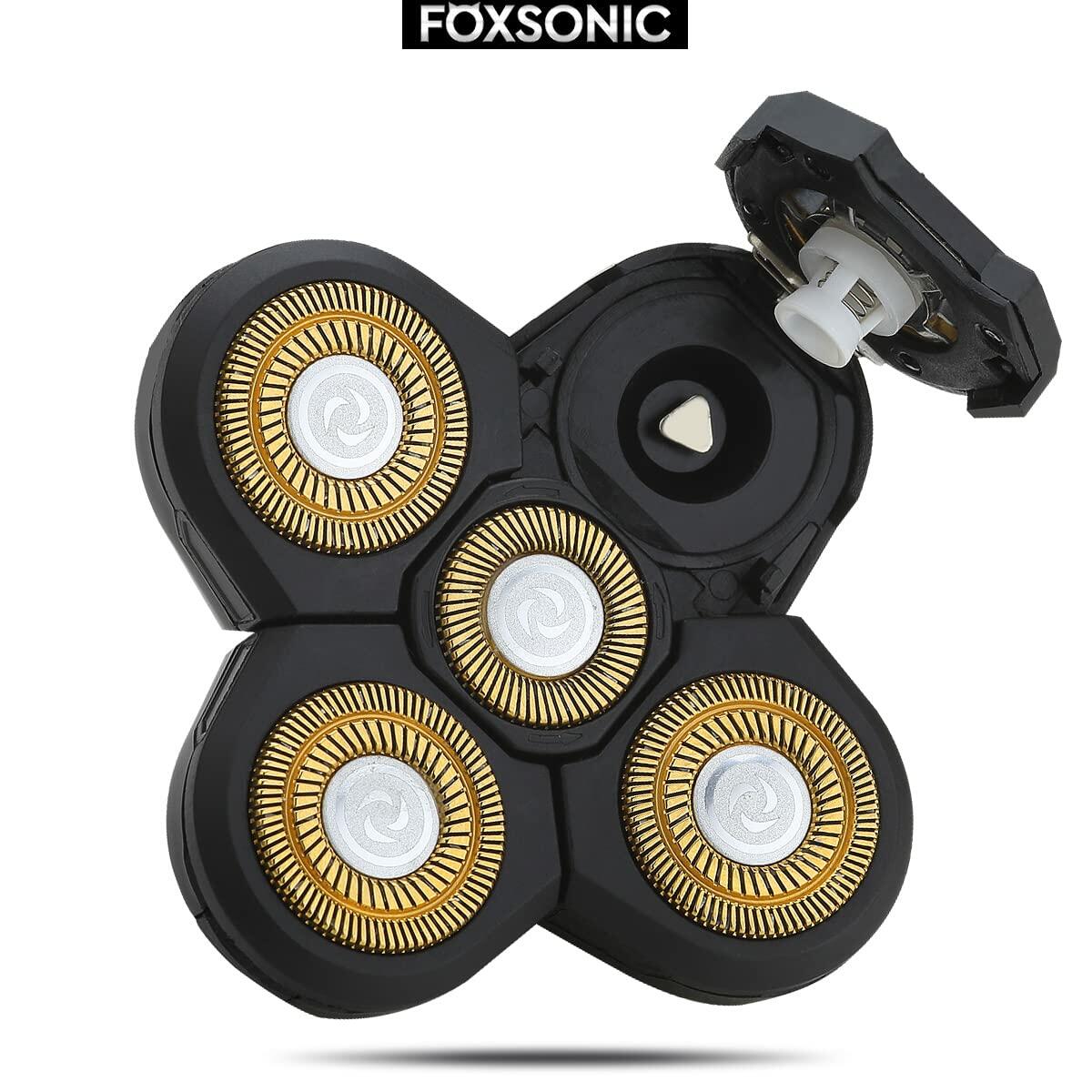 FOXSONIC Upgraded 5-Blade Replacement Heads Electric Razor Shaver 5 Gold