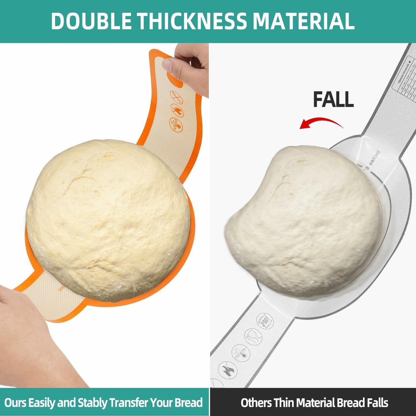 Mee 2ou Premium Silicone Bread Sling 8.3in Orange Round Reusable Mat