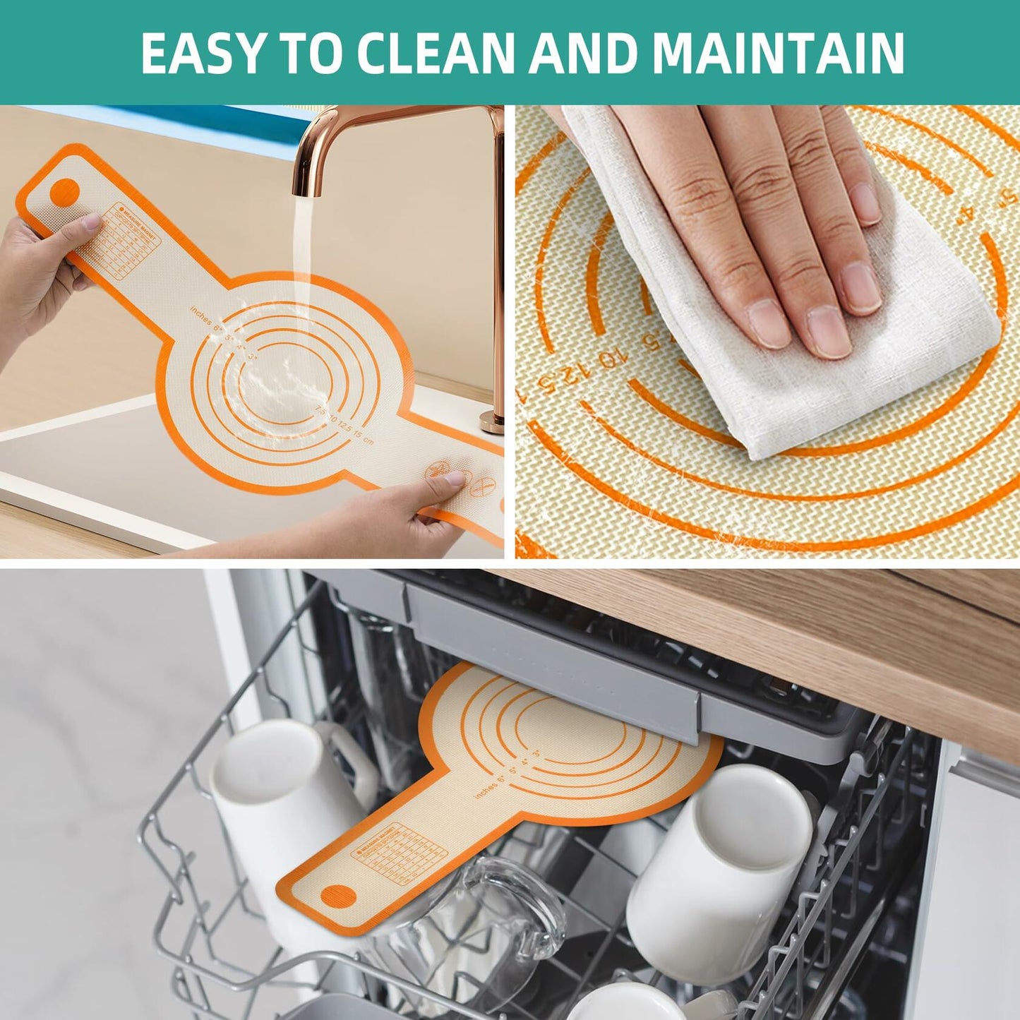 Mee 2ou Premium Silicone Bread Sling 8.3in Orange Round Reusable Mat