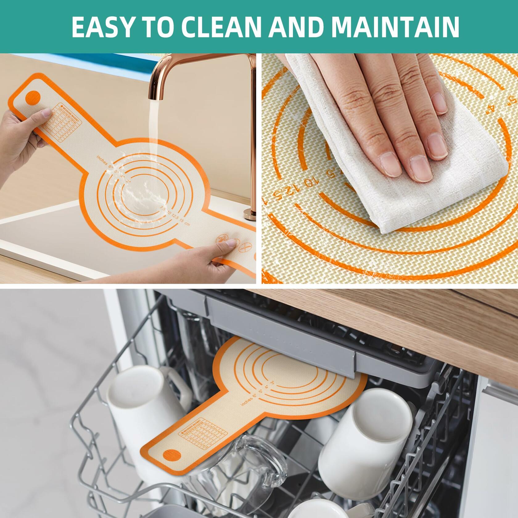 Mee 2ou Premium Silicone Bread Sling 8.3in Orange Round Reusable Mat