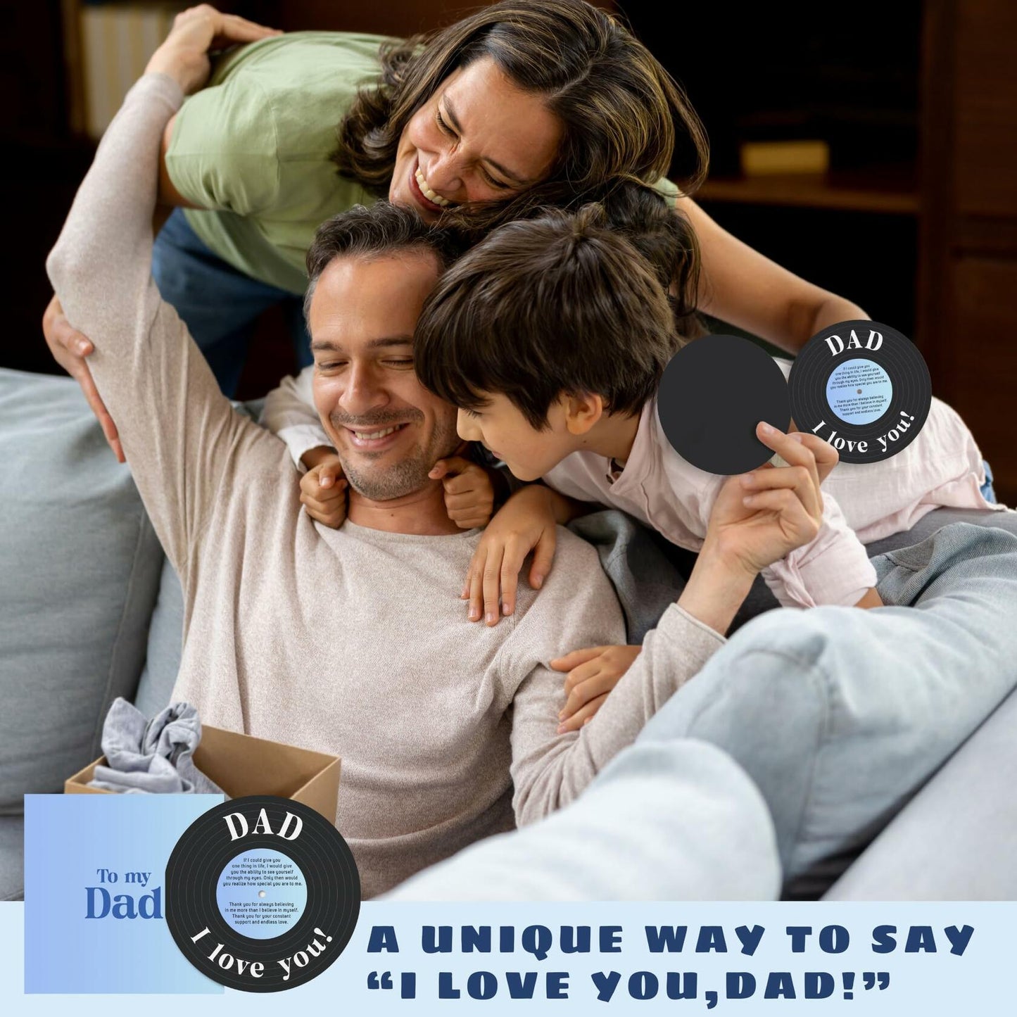 Pawzity Fathers Day Card Vintage 5.3x5.3in Single Red Envelope Dad