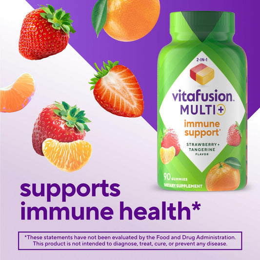 BestBy06/26 Vitafusion Multi+ Immune Support Adult Gummies Vitamin C Zinc 90ct