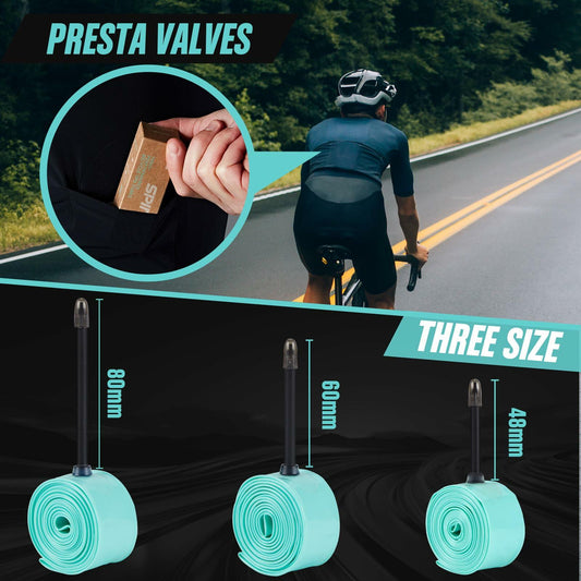 SPINGO 2-Pack TPU Inner Tubes 700C/MTB26/27.5/29in Presta Valve 48mm