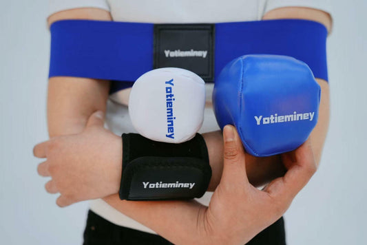 Yotieminey Golf Swing Trainer Aid Set Wrist Strap Training Ball Blue White Black