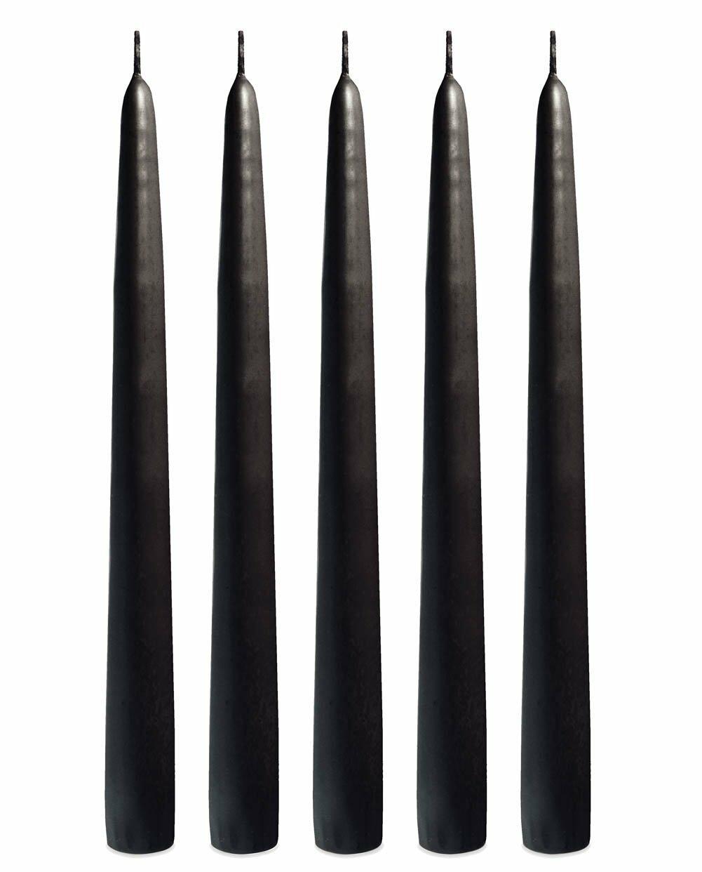 Candle Charisma Black 10 Inch Taper Candles 12 Pack Dripless Smokeless