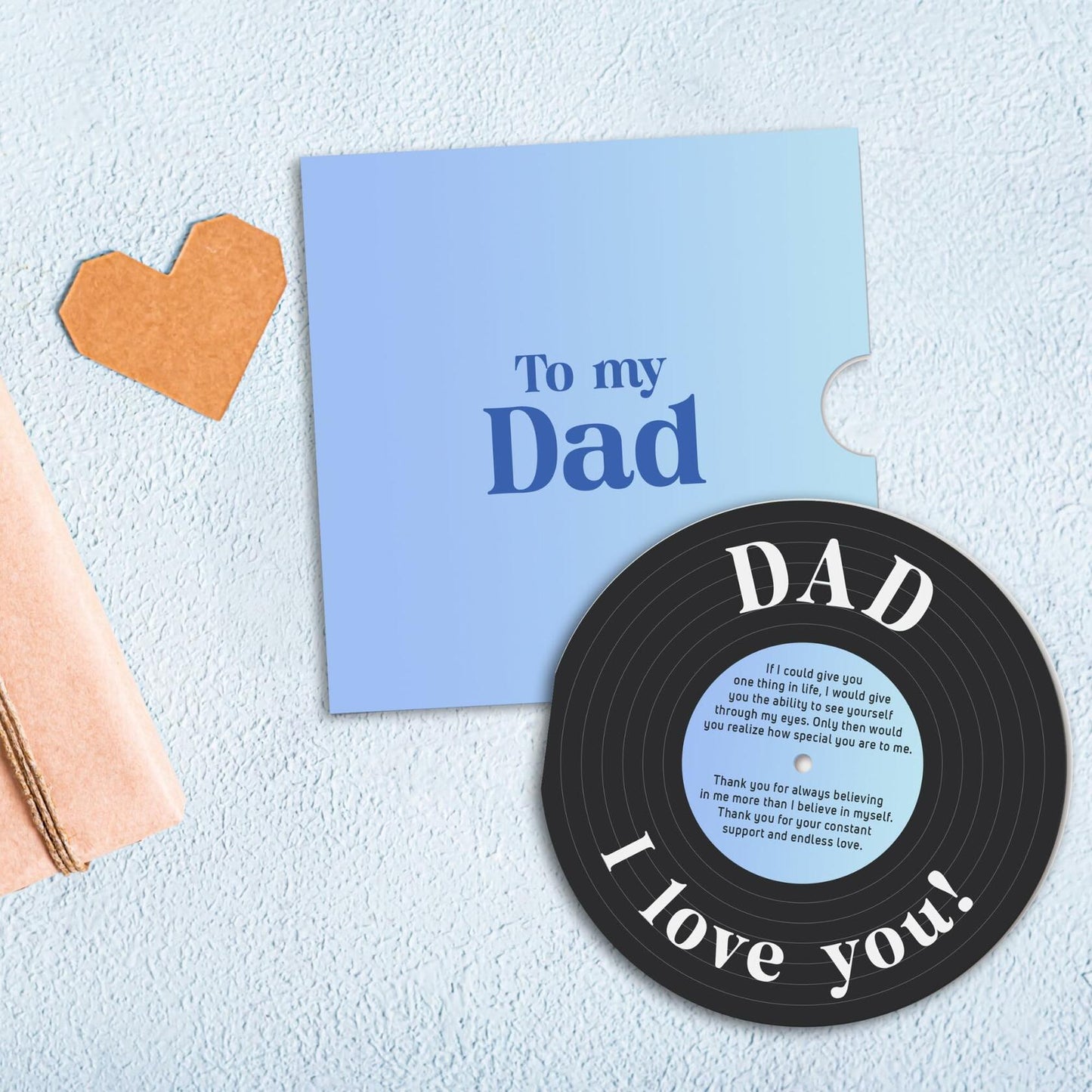 Pawzity Fathers Day Card Vintage 5.3x5.3in Single Red Envelope Dad