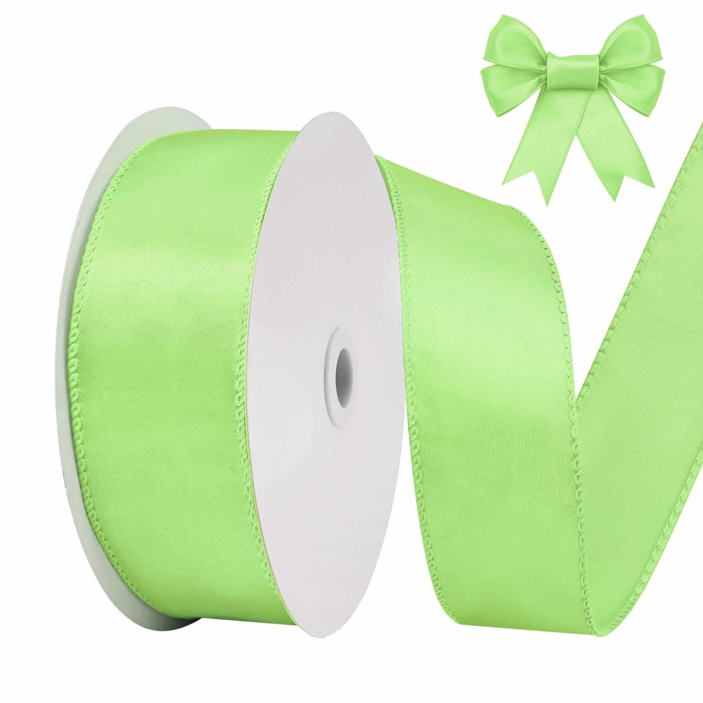 BVIEAKD Sage Green Wired Satin Ribbon 1.5in x 25yd for Crafts Decor