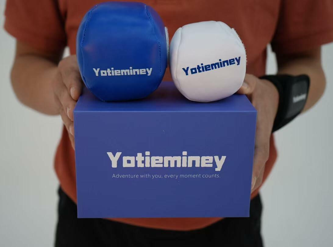 Yotieminey Golf Swing Trainer Aid Set Wrist Strap Training Ball Blue White Black