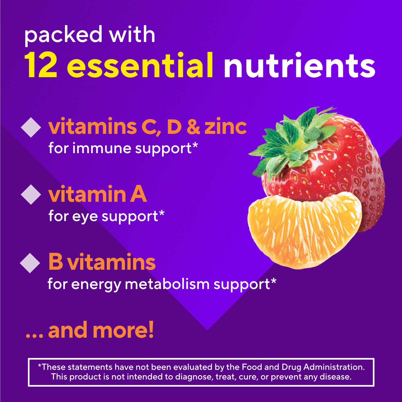 BestBy06/26 Vitafusion Multi+ Immune Support Adult Gummies Vitamin C Zinc 90ct