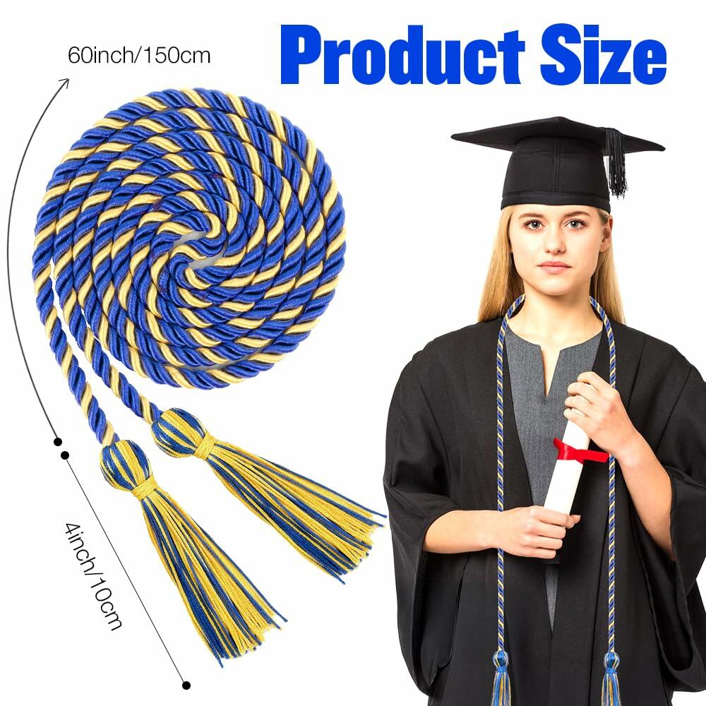 Slergut Blue Graduation Cords 67" Long Tassels Honor Ropes 2025