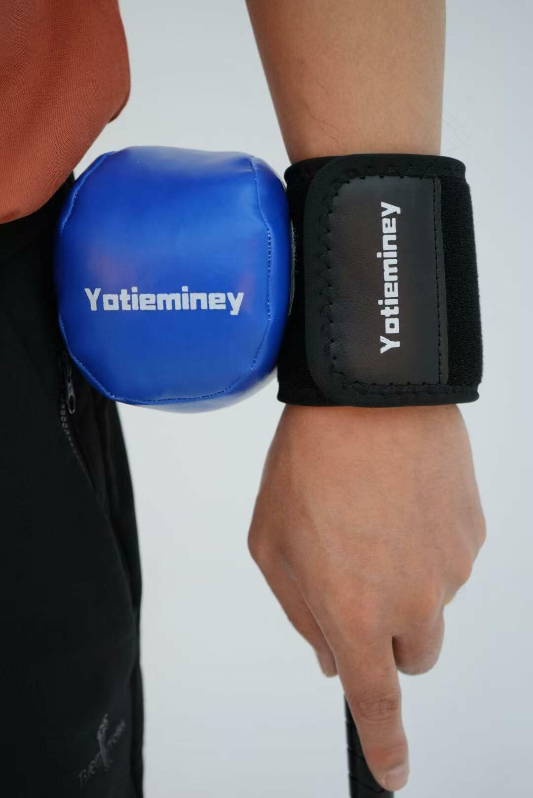 Yotieminey Golf Swing Trainer Aid Set Wrist Strap Training Ball Blue White Black
