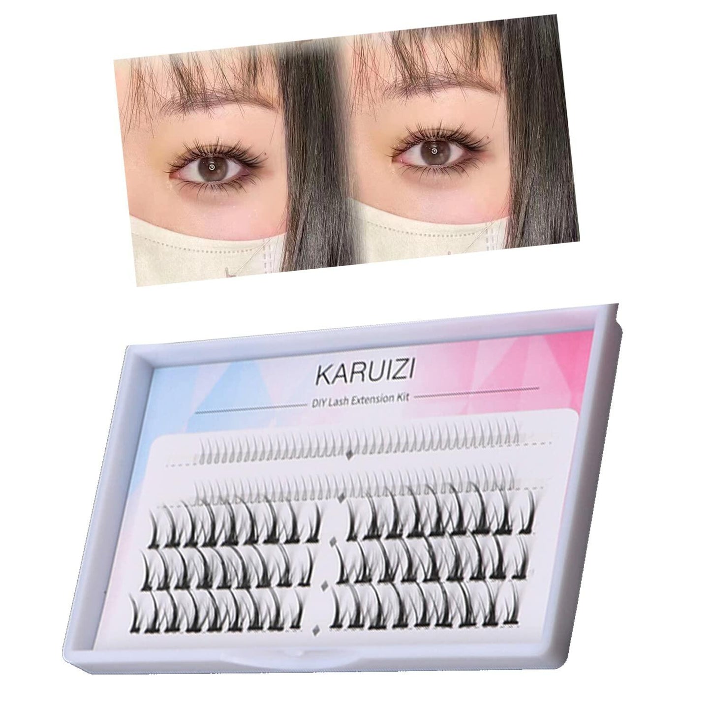 HAOLINS DIY Lash Extension Kit 54pcs C Curl 9-12mm Natural Volume Black