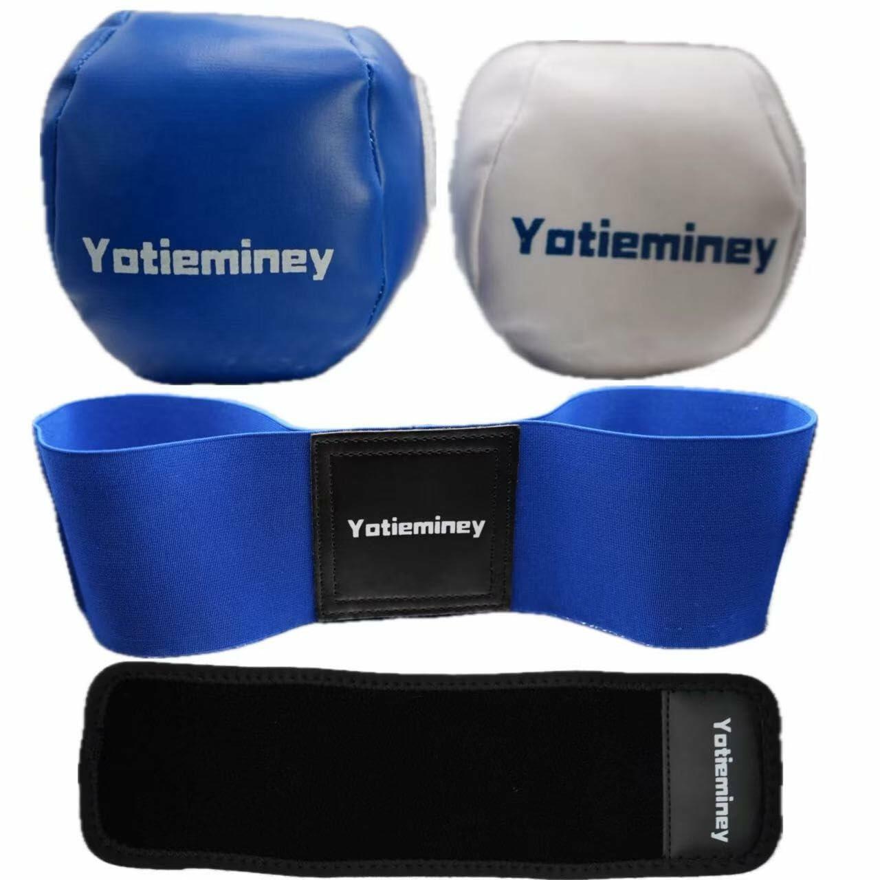 Yotieminey Golf Swing Trainer Aid Set Wrist Strap Training Ball Blue White Black