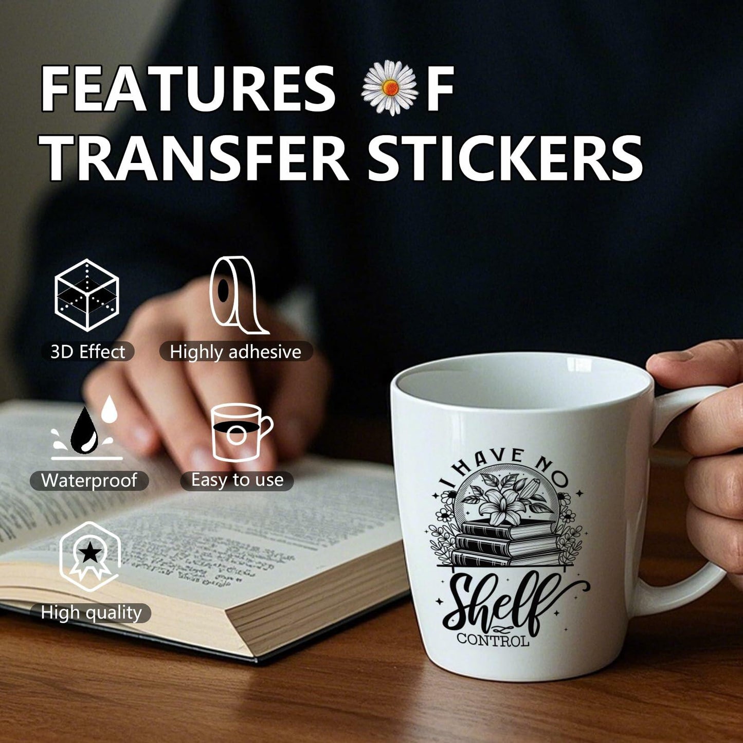 AFRITEE UV DTF Cup Wraps 20 Sheets 16-20oz Tumbler Black Cat Hippo Dog