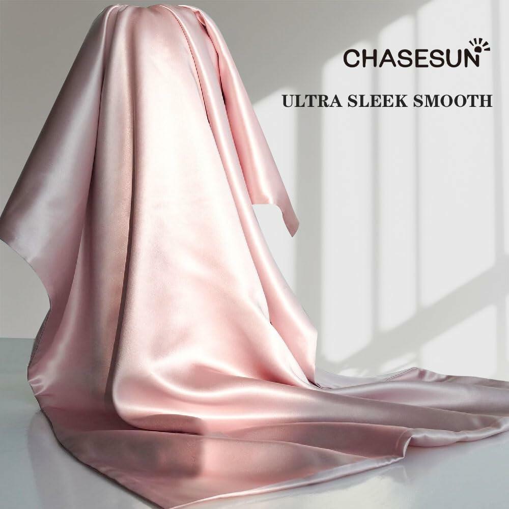 CHASESUN Silky Satin Pillowcase Envelope Closure Anti Wrinkle Champagne 29x20