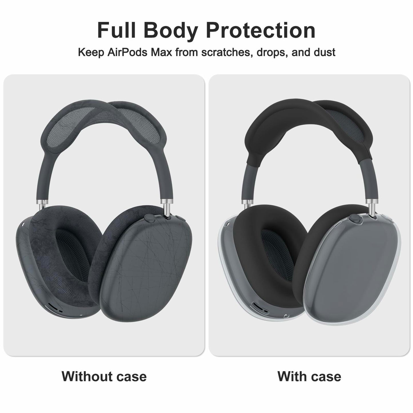 Vanjua AirPods Max Case Cover 3-in-1 Silicone Clear Cactus Color 2024/2020