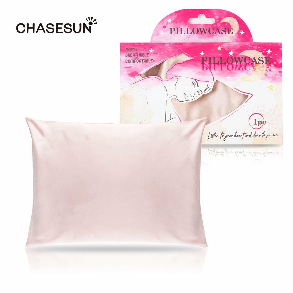 CHASESUN Silky Satin Pillowcase Envelope Closure Anti Wrinkle Champagne 29x20