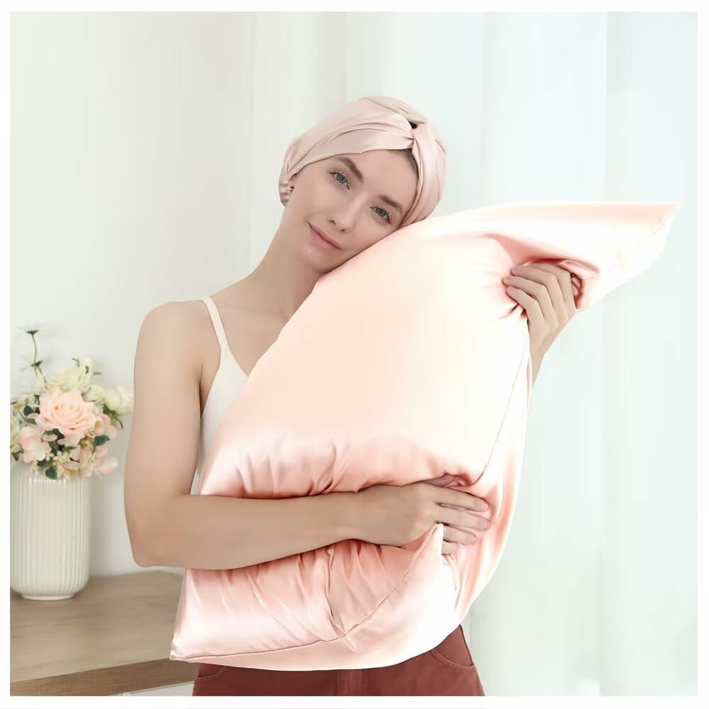 CHASESUN Silky Satin Pillowcase Envelope Closure Anti Wrinkle Champagne 29x20