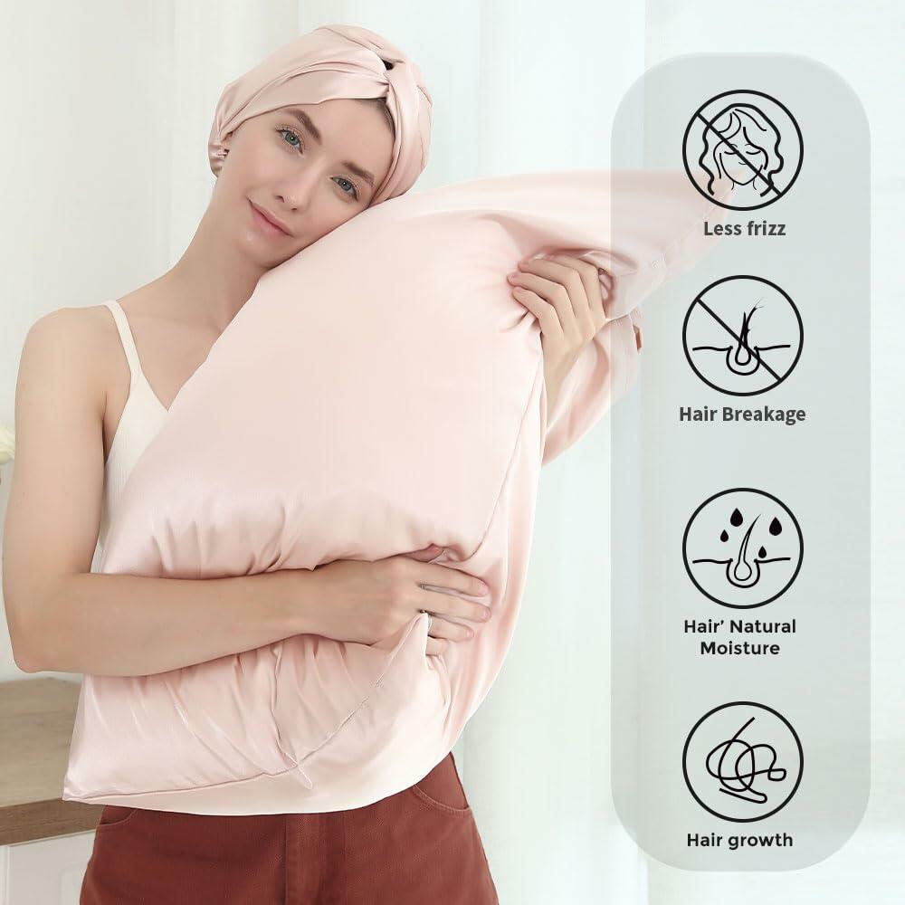 CHASESUN Silky Satin Pillowcase Envelope Closure Anti Wrinkle Champagne 29x20