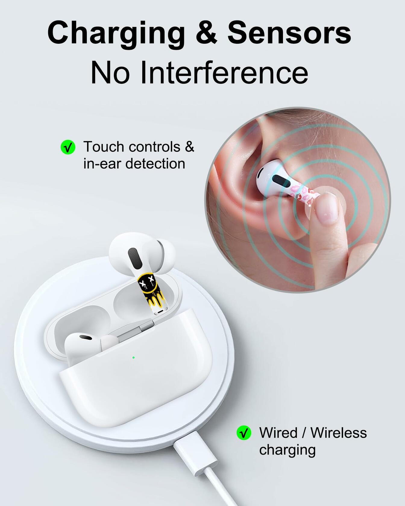 ROCKMAX Luminous AirPods Skins 2nd Gen Skull 237 Glow Sticker Wraps