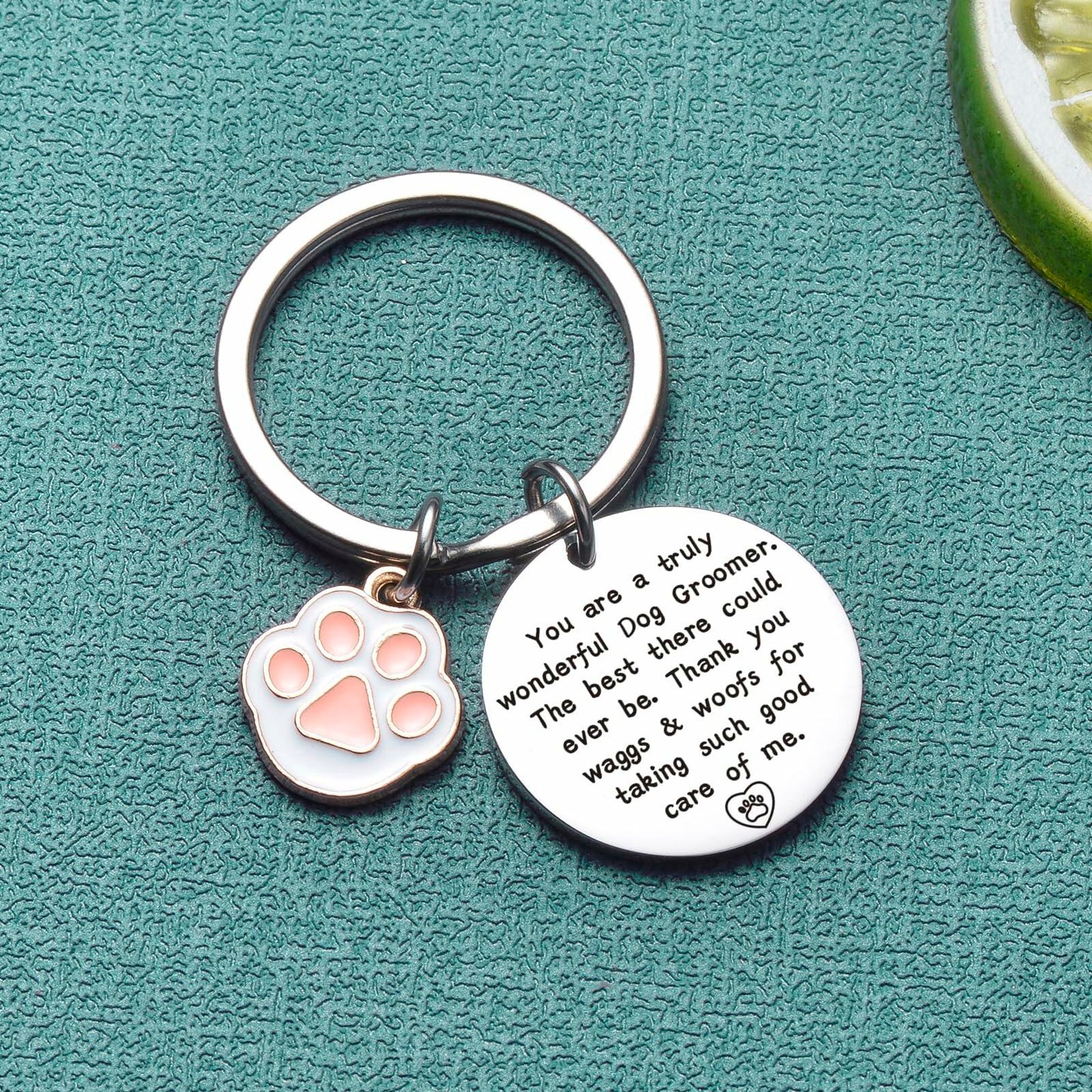 ZNOSVEI Dog Groomer Keychain Thank You Gift Stainless Steel Standard