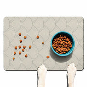Generic Absorbent Non-Slip Dog Bowl Mat Black 16x24 Inch