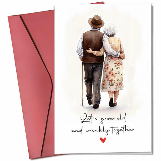 Pawzity Anniversary Birthday Card for Couple 5.3x8in with Envelope Color04
