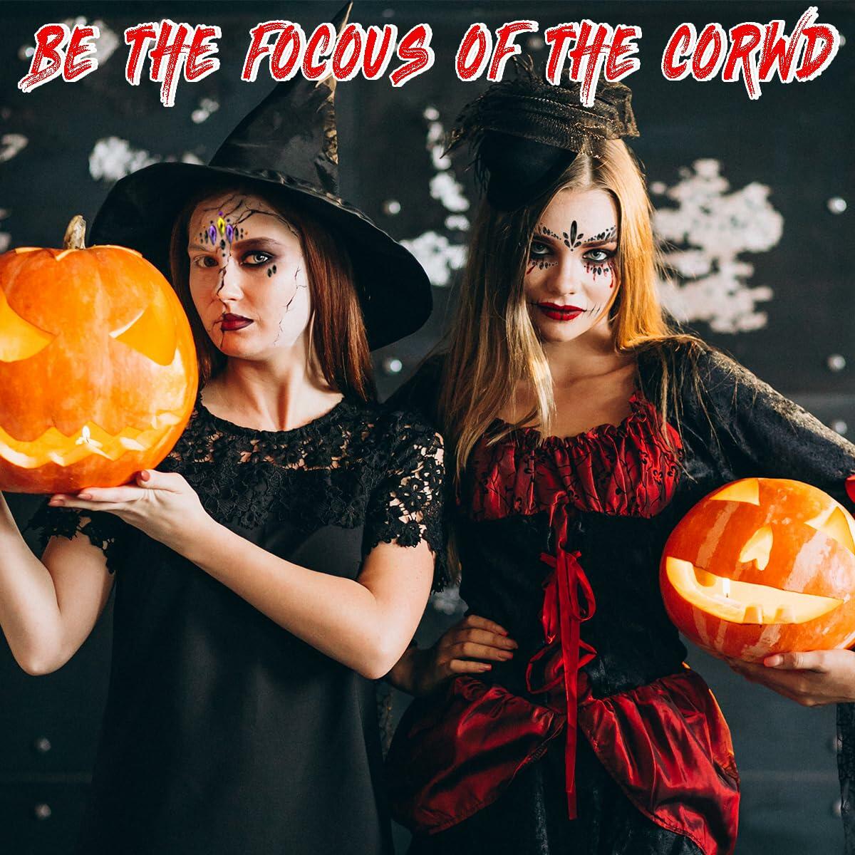 Bowitzki Face Jewels Halloween Rhinestone Stickers Self Adhesive Crystal B