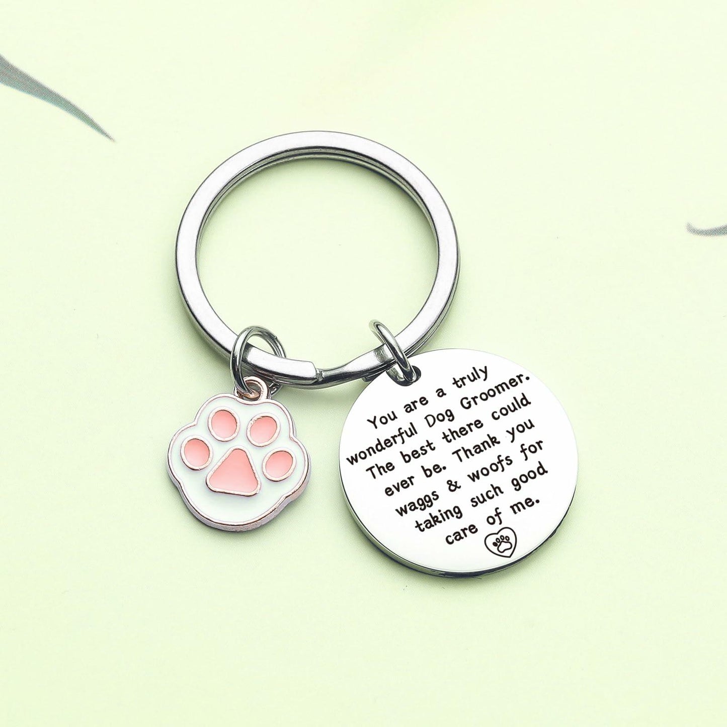 ZNOSVEI Dog Groomer Keychain Thank You Gift Stainless Steel Standard
