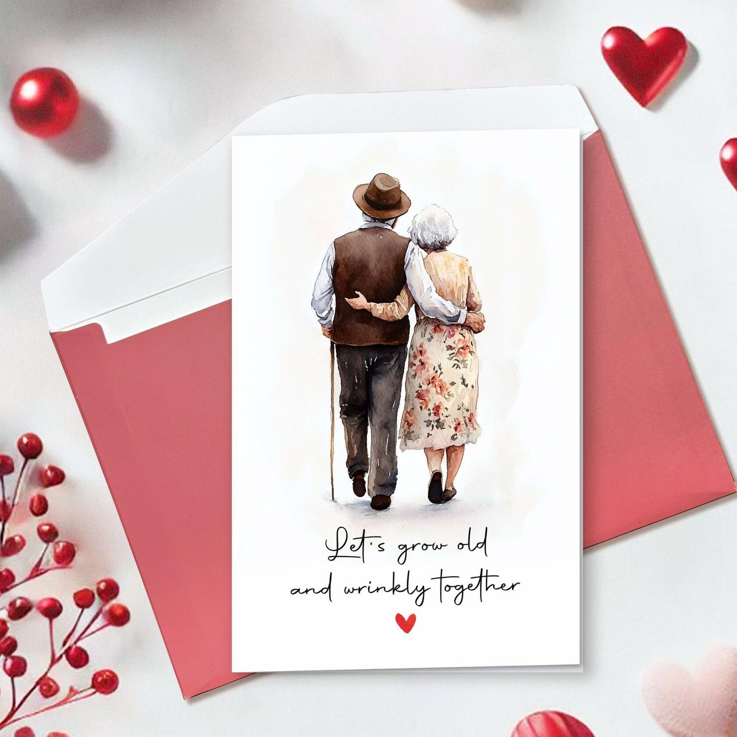 Pawzity Anniversary Birthday Card for Couple 5.3x8in with Envelope Color04