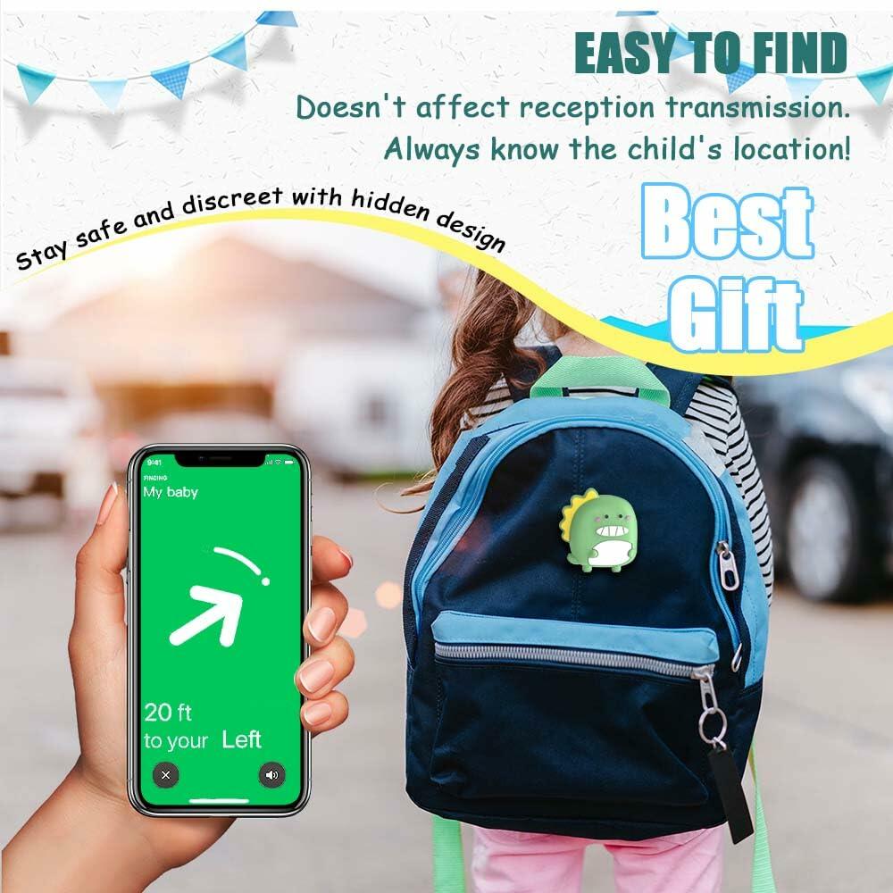 BIQIRE 2-Pack Airtag Pin Holder Kids Waterproof Case Avocado & Dinosaur