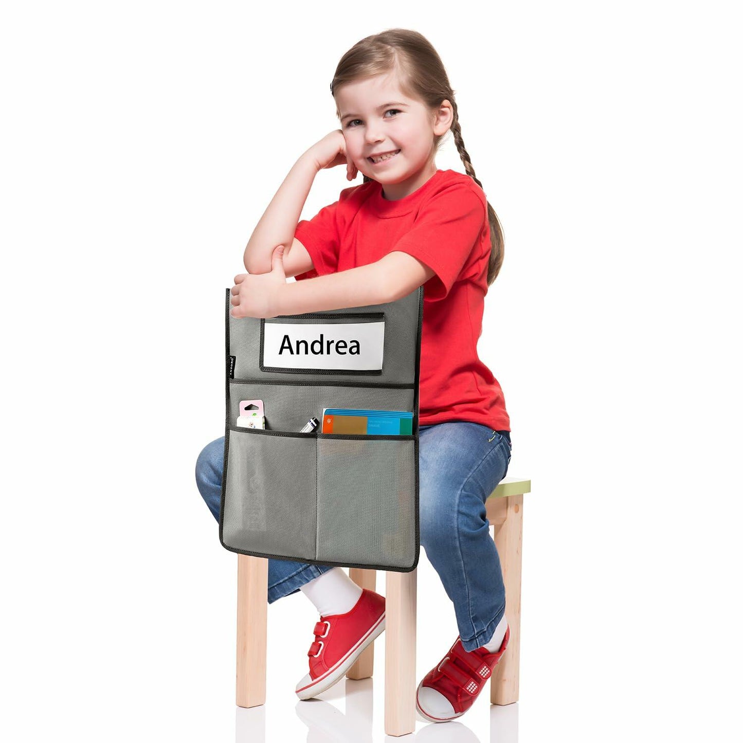 ANZORG Chairback Buddy Pocket Chart Classroom Organizer Grey 12 Pack