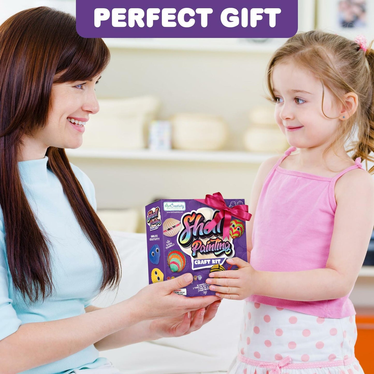 ArtCreativity Shell Painting Kit Kids Craft Supplies Creative Fun Ages 3+