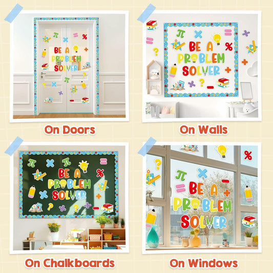 Mosailles Spanish Bulletin Board Paper Stickers Set 54pcs  School Decor