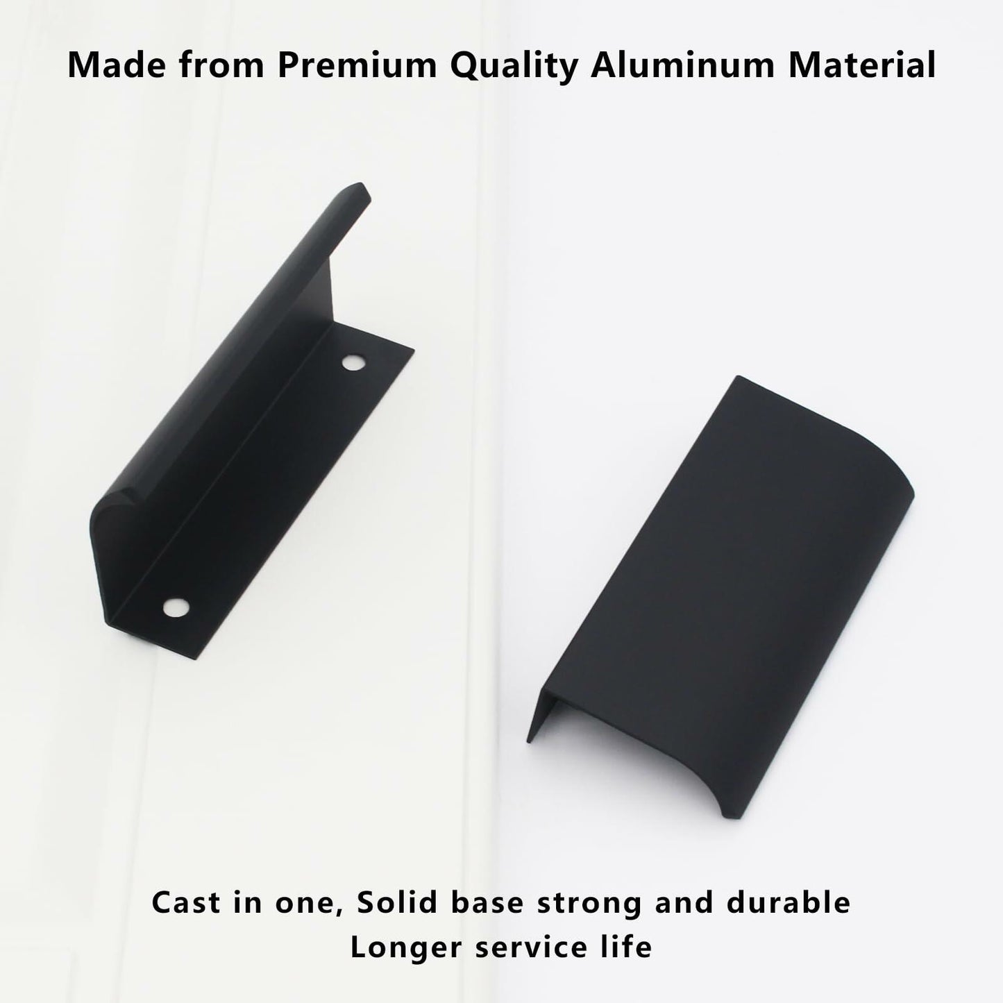 HANIHUA 10 Pcs Black Finger Pulls Drawer Handles 3.15in Aluminum