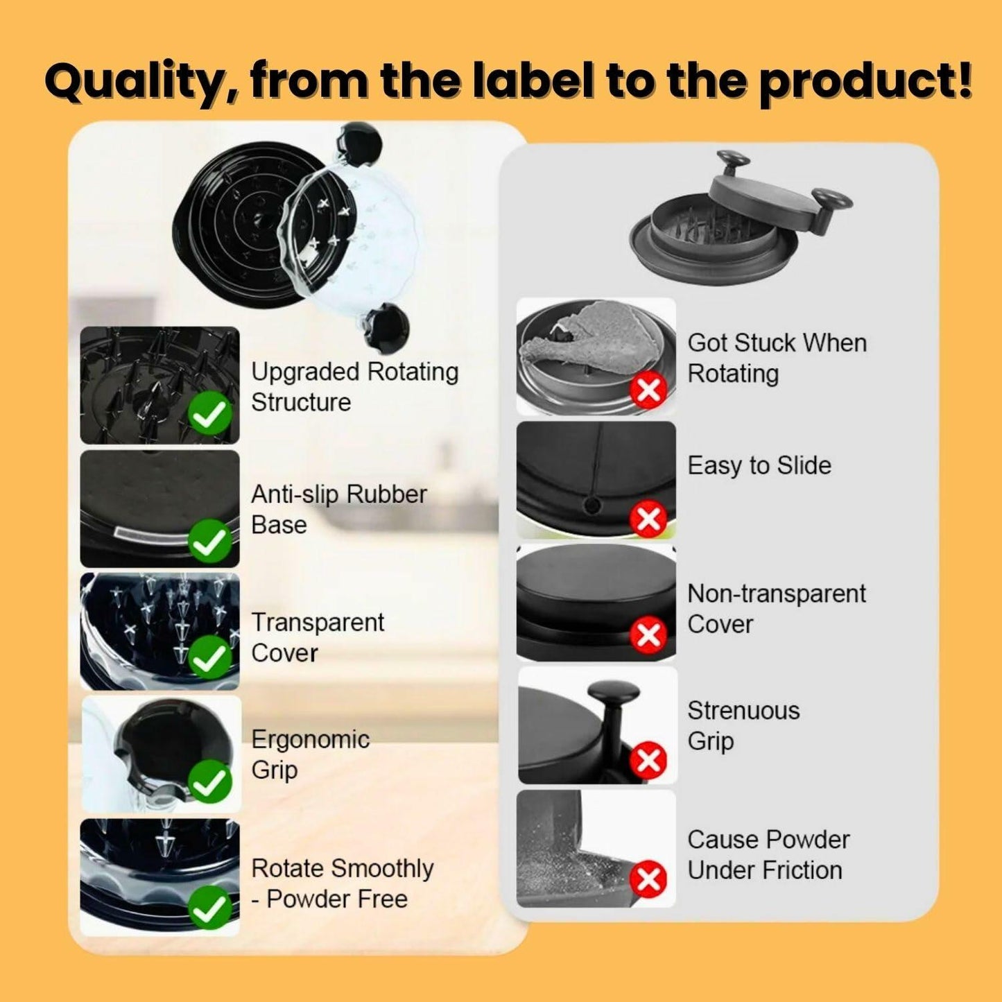 [Like New] CasaFusion Chicken Shredder with Cleaning Brush, Transparent Lid, Anti-Slip Base