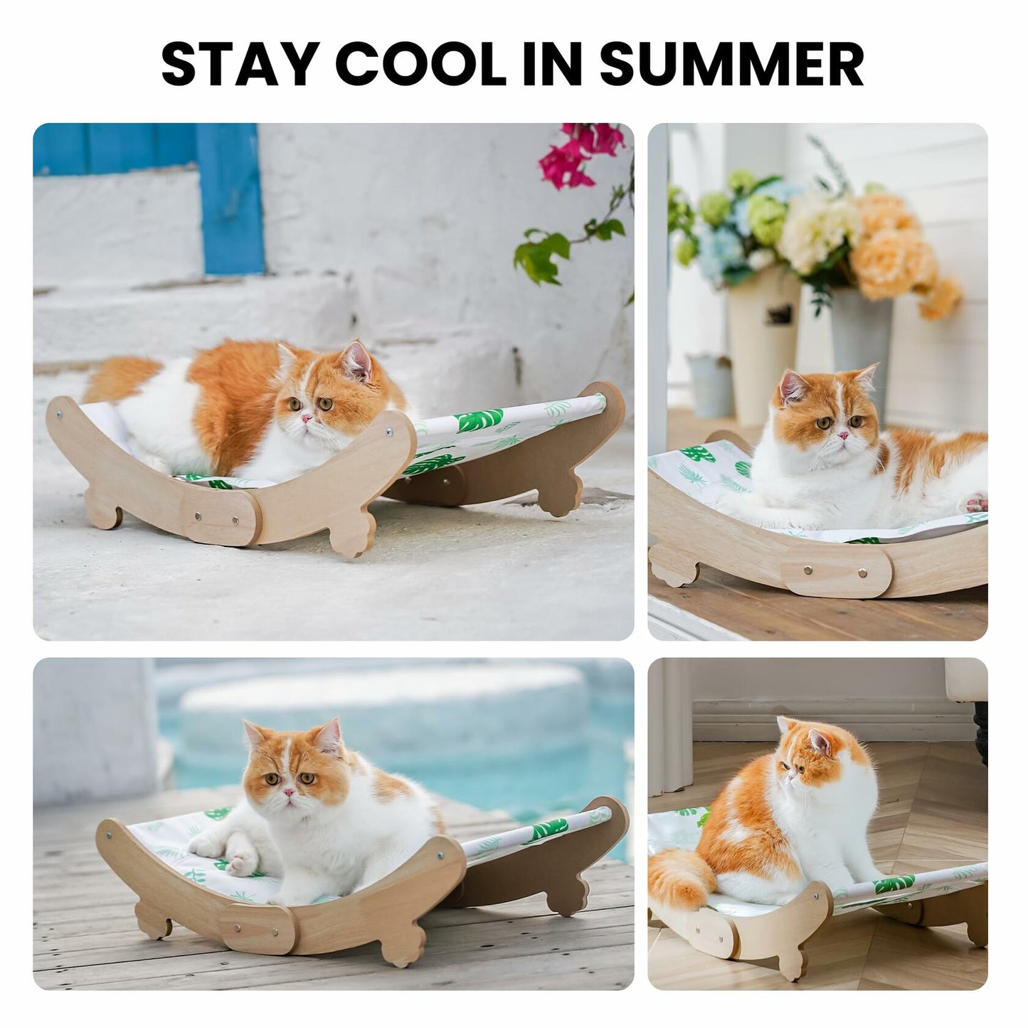 [Like New] HiPetpy Cooling Cat Hammock Chair with Water Mat Grey Large