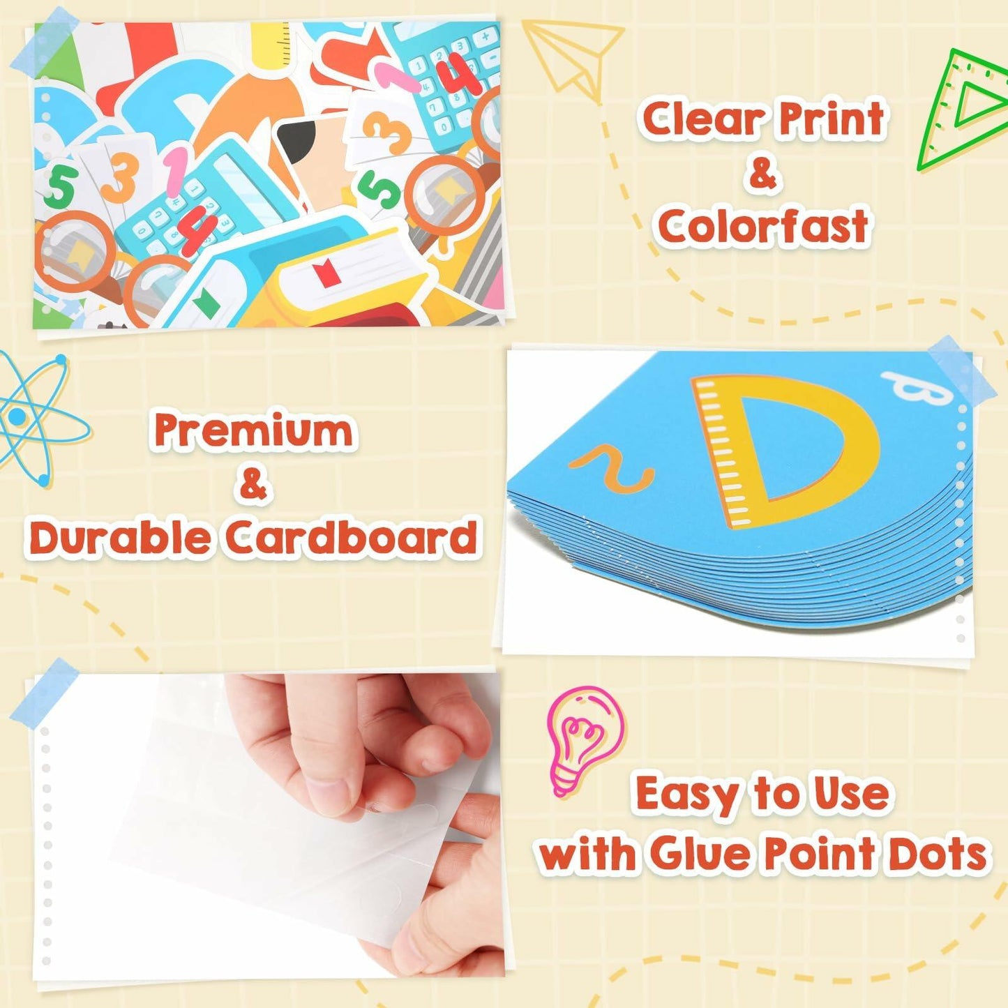 Mosailles Spanish Bulletin Board Paper Stickers Set 54pcs  School Decor