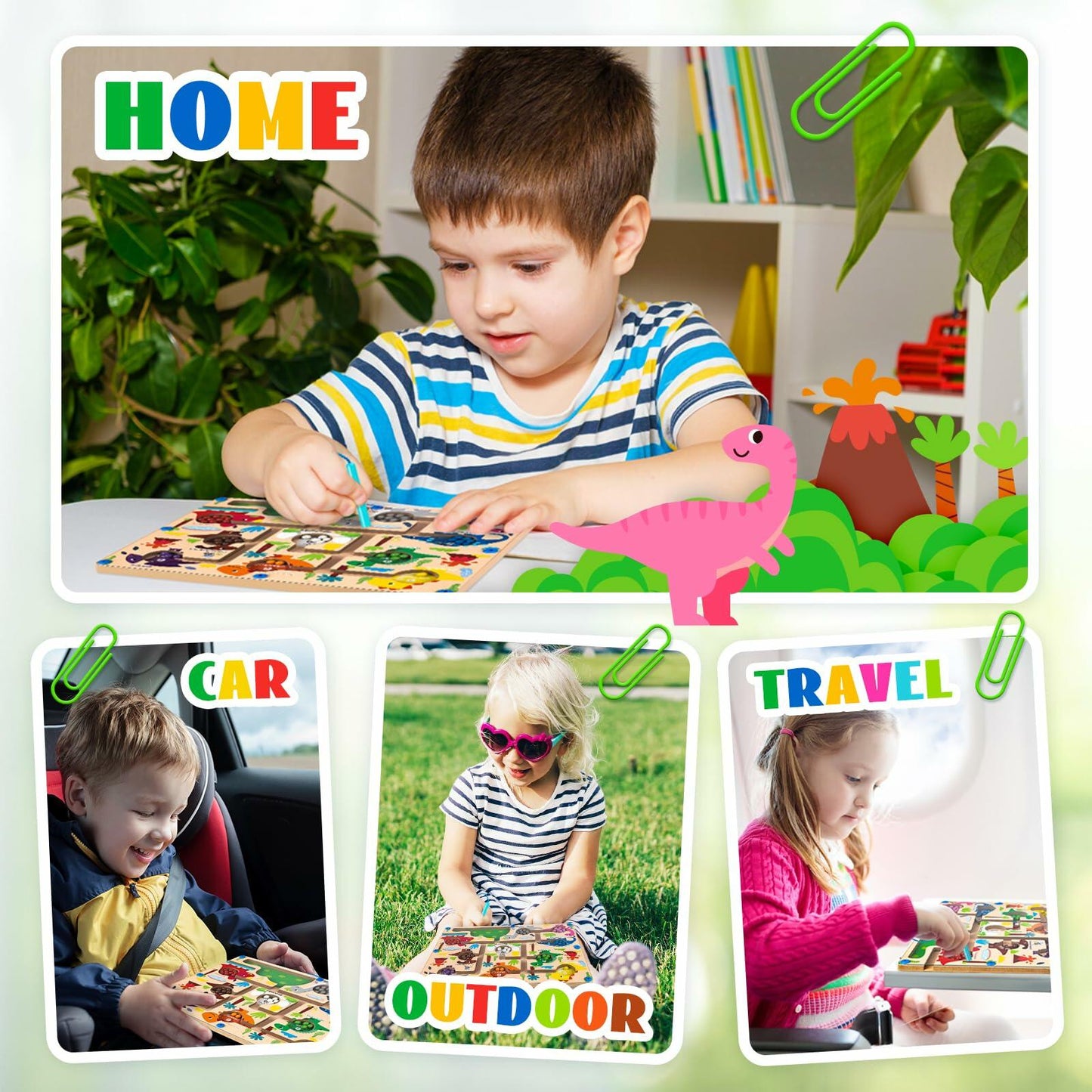 Commodum Magnetic Dinosaur Number Maze Wooden Puzzle Toddler Toy 3-5 Years