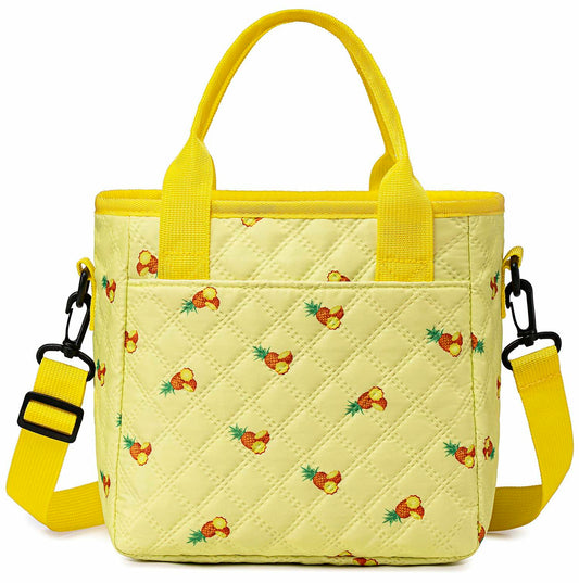 TuErCao Pineapple Insulated Lunch Box Small Portable Lightweight Nylon
