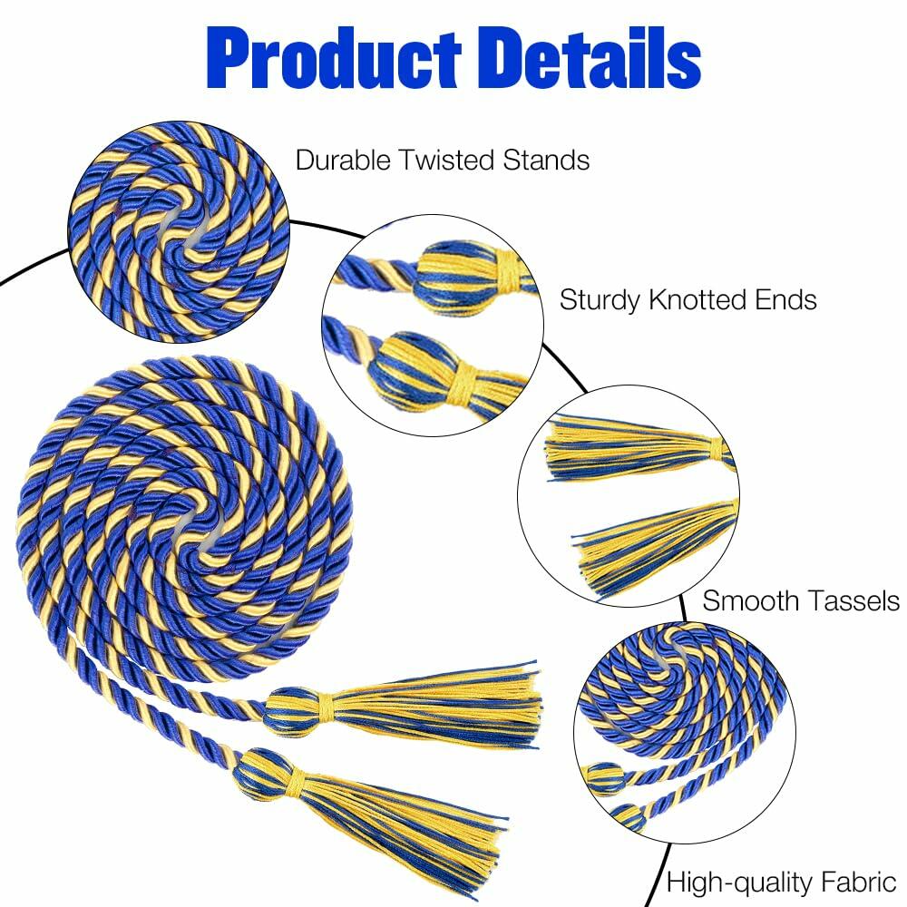 Slergut White Graduation Cords 67" Long Tassels Honor Accessories