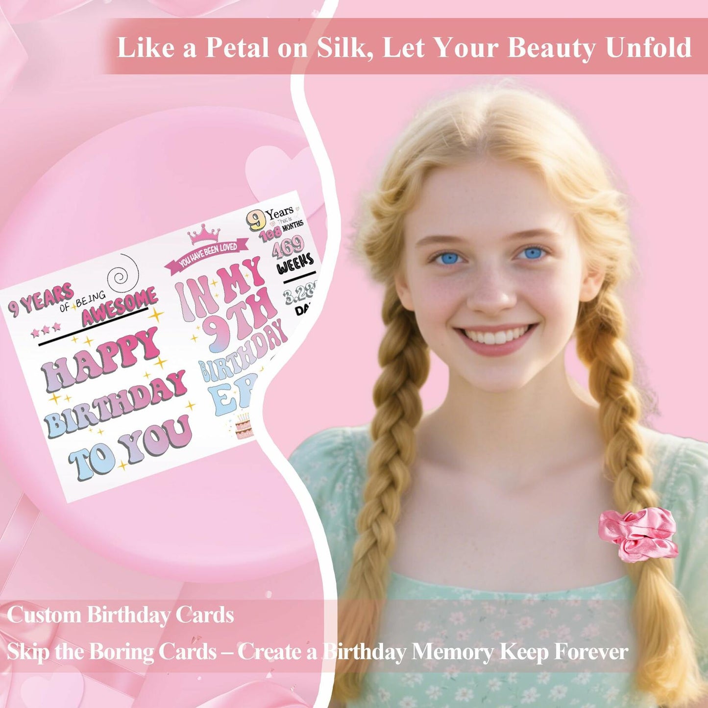 FUVLIFE 7 Year Old Girl Birthday Gifts Glass Decorations Theme 7 Size M 7