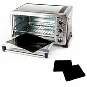 bouti1583 TWO-PACK 11" Non-Stick Toaster Oven Liners Black Dishwasher Safe