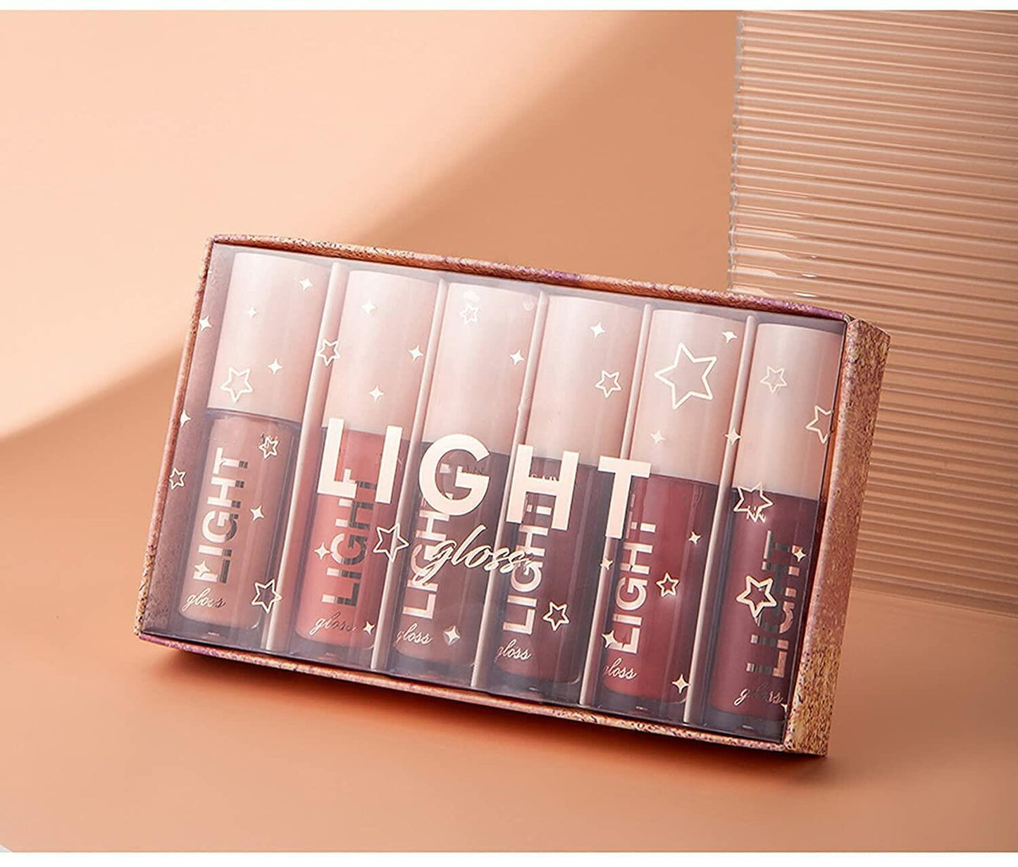 MAEPEOR Moisturizing Lip Gloss Set 6PCS Neutral Nude Hydrating 1 Fl Oz