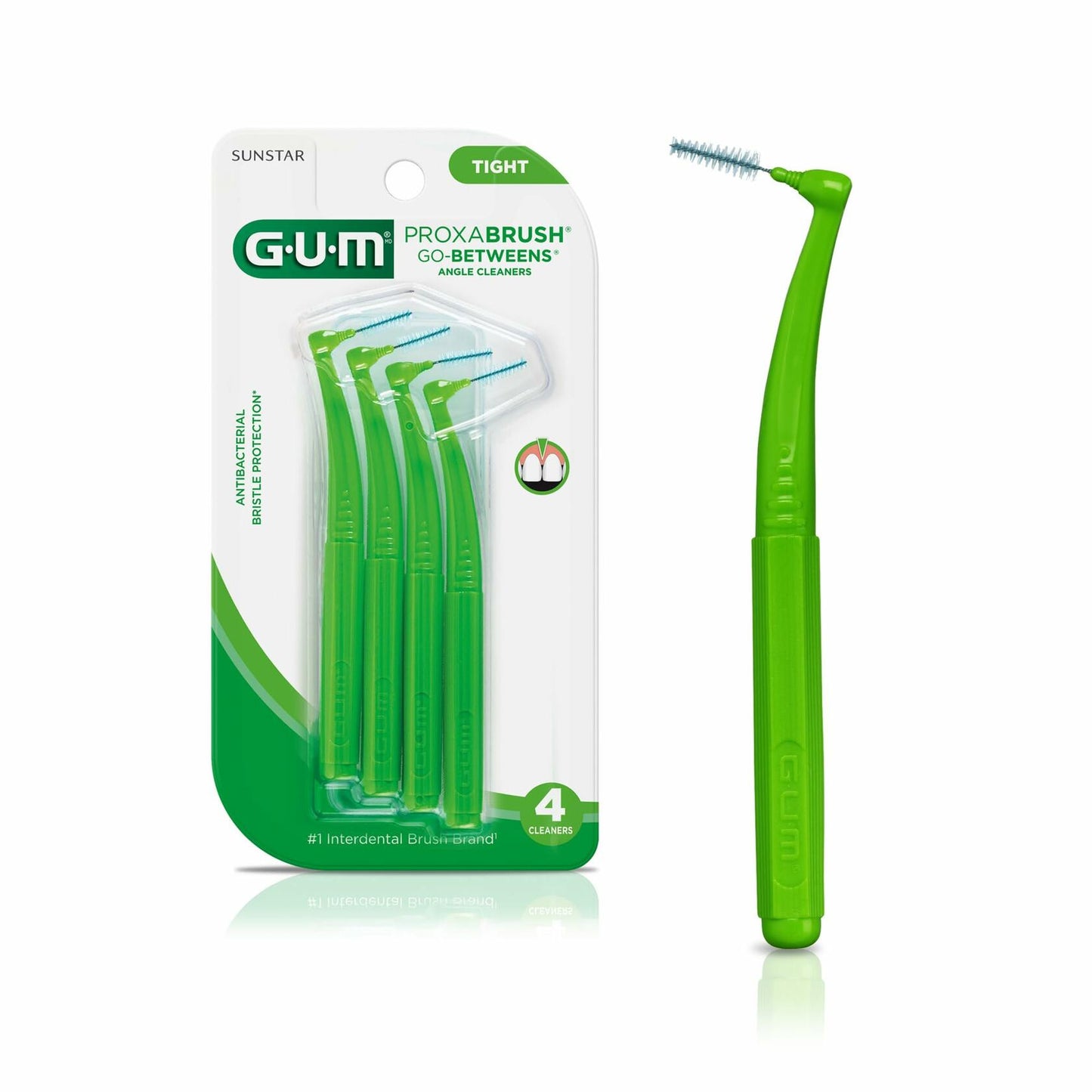 GUM Proxabrush Go-Betweens Angled Soft Interdental Brushes 4 Count Green
