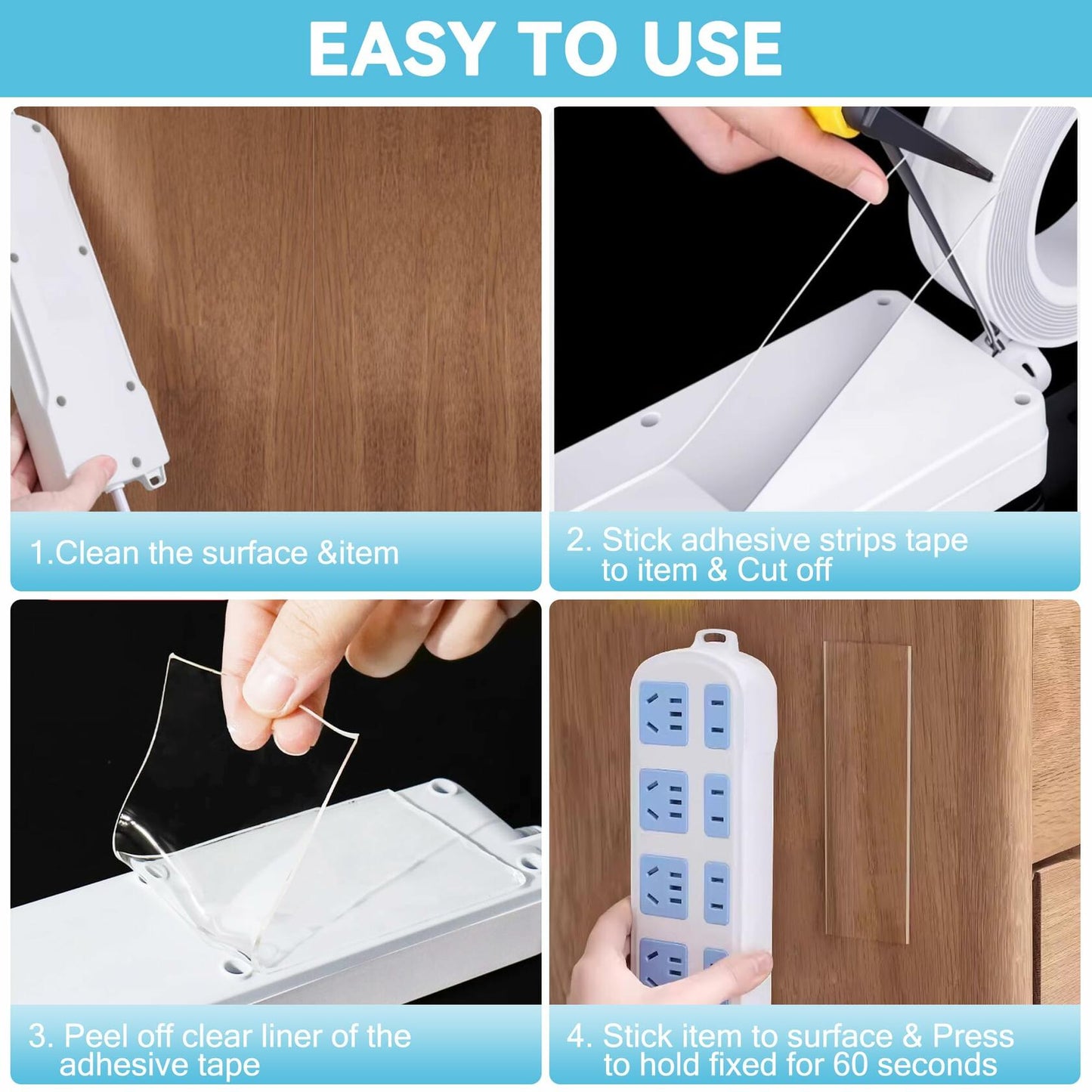 Lahedomege Strong Heavy Duty Double Sided Tape 9.84FT 1.18" Wide