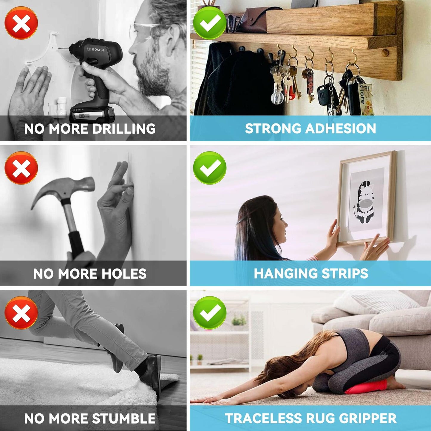 Lahedomege Strong Heavy Duty Double Sided Tape 9.84FT 1.18" Wide